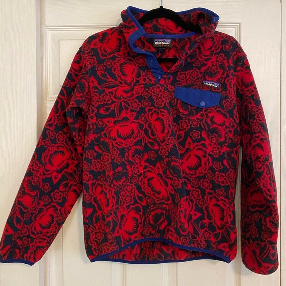 Patagonia Sweaters - Patagonia Synchilla 💌Free Shipping T-Snap All Over Print Red Navy Size S